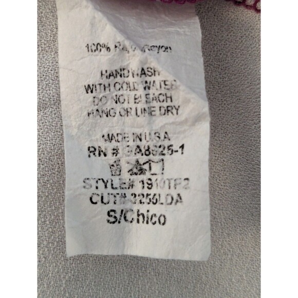 Renee C Women's sz S Rayon Camisole Pink Cream Blue Medallion Print Halter Style - Picture 10 of 12